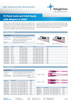 FO Patch Cords and Patch Panels with Adaptors in Violet